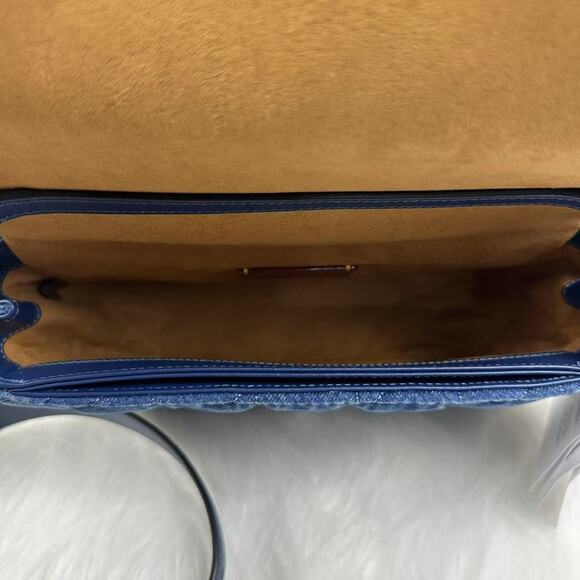 Coach Quinn Bag With Quilting Shoulder/Crossbody Denim/Silver/Indigo CAK40 NWT - Picture 9 of 10